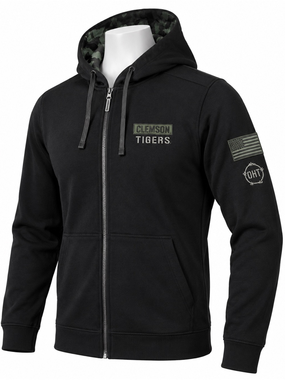 Men's Clemson Tigers Colosseum OHT Military Appreciation Full Zip Hoodie
Large